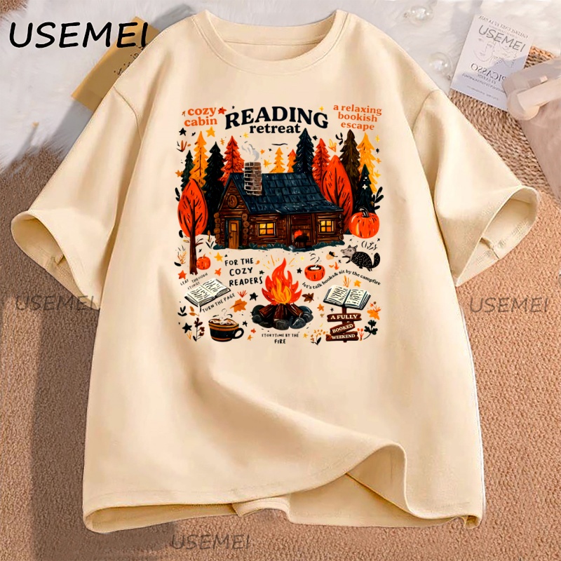 Herbal Wellness Book - Aconchegante cabine leitura retiro camiseta outono
