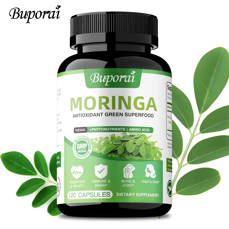 Moringa Leaf Powder - Cápsulas de Moringa - Antioxidantes, Promove