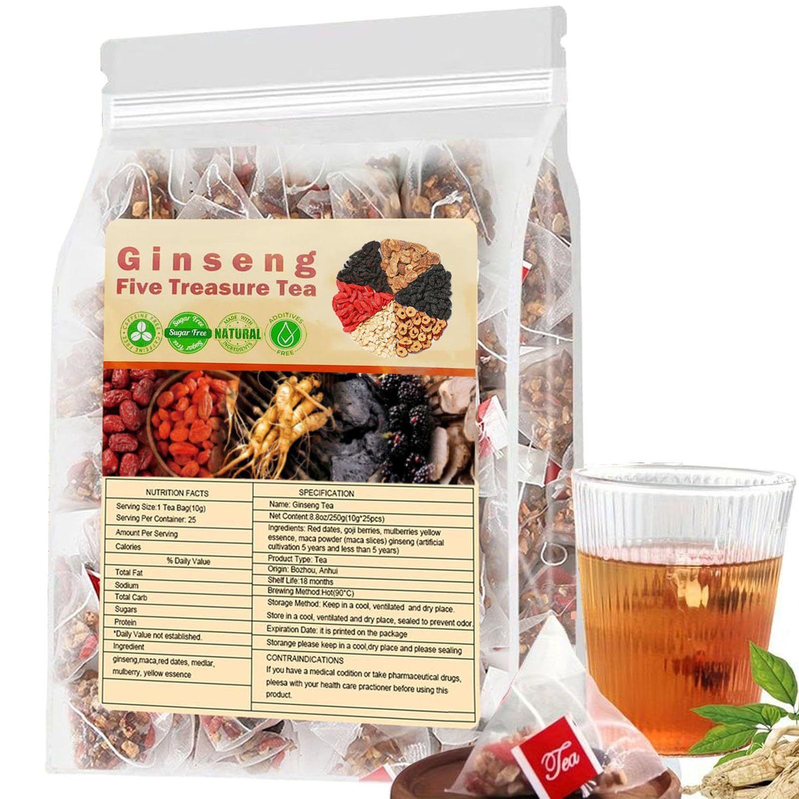 Nettle Leaf Tea - Chá de ginseng cinco tesouros, chá