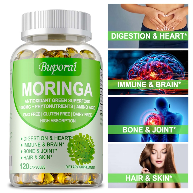 Cápsulas Moringa - Aumenta o m - Moringa Leaf Powder avaliação e preço