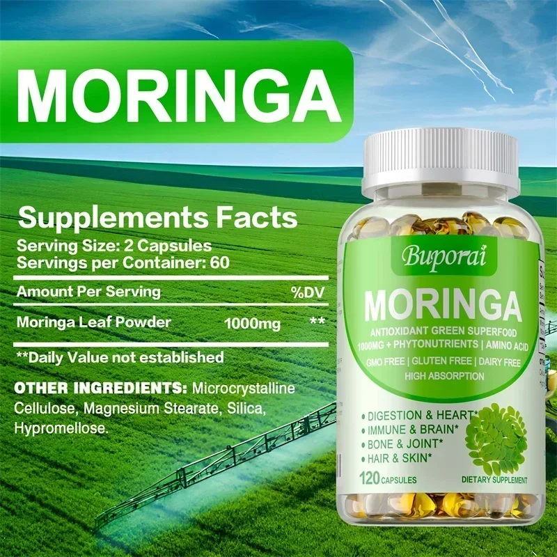 Cápsulas Moringa - Aumenta o m - Moringa Leaf Powder avaliação e preço
