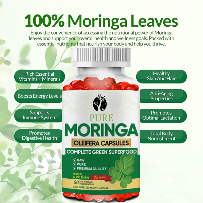 Cápsulas Moringa -60 cápsulas  - Moringa Leaf Powder avaliação e preço