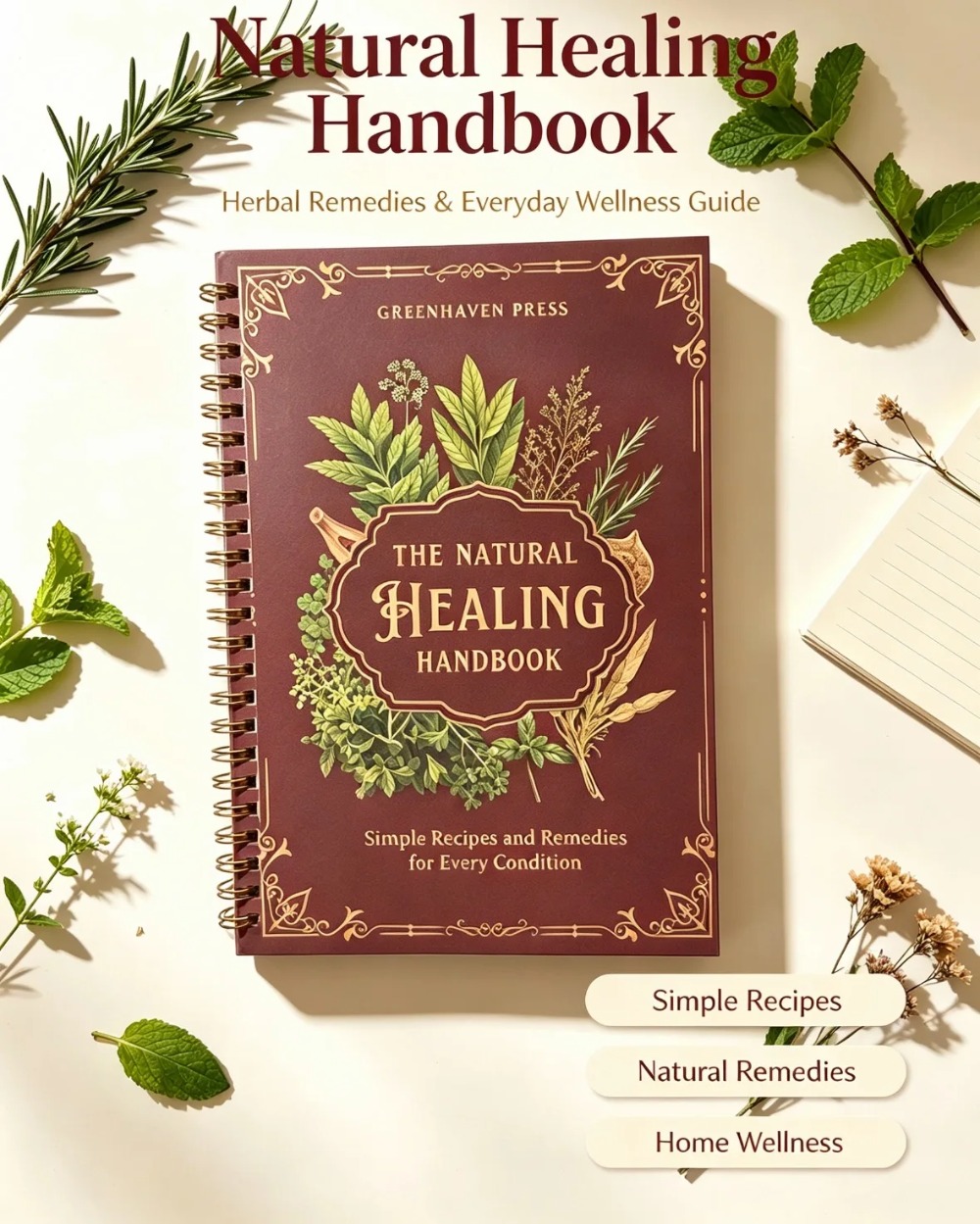 Manual de Cura Natural: Guia d - Herbal Wellness Book avaliação e preço