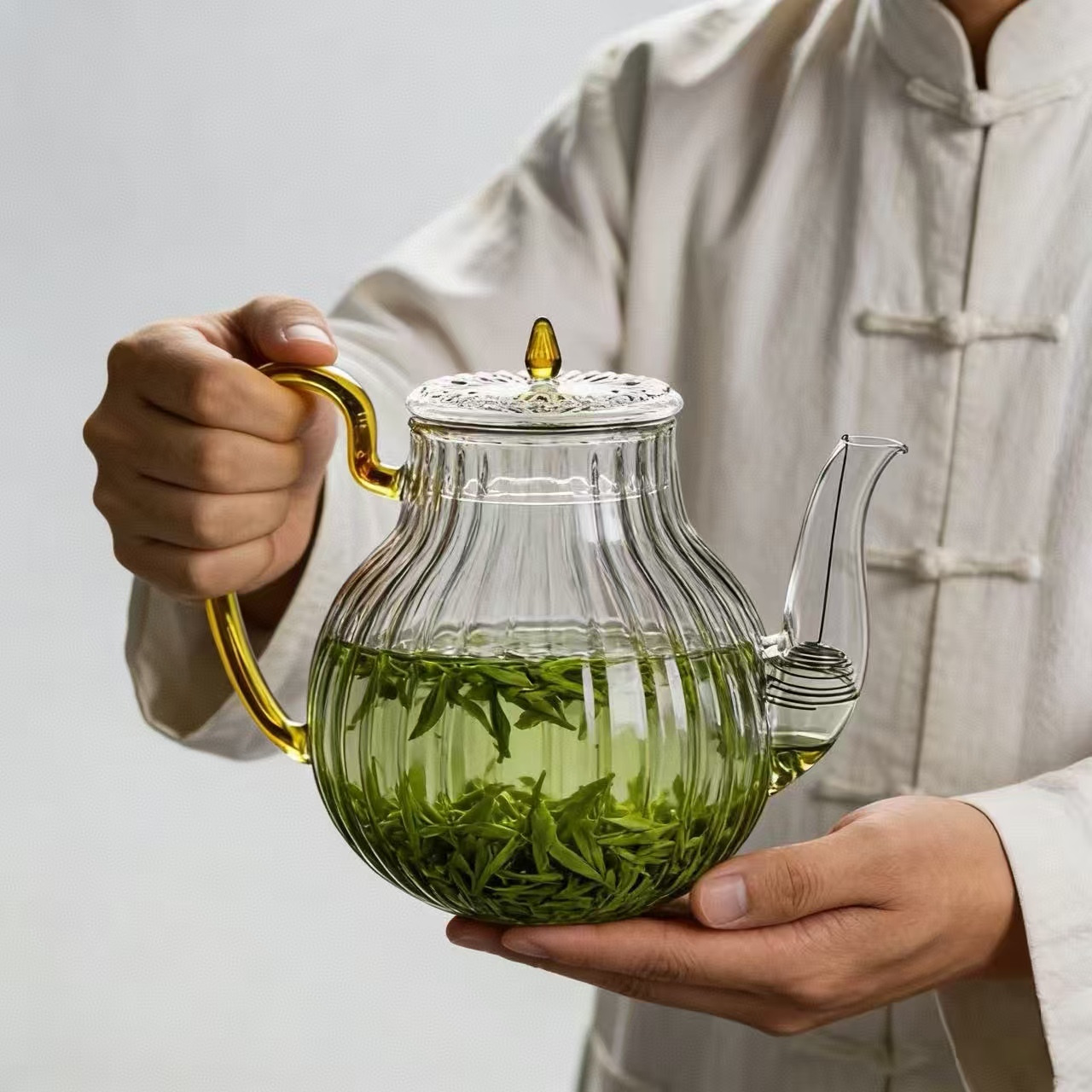 Chaleira de Vidro Listrada de  - Nettle Leaf Tea avaliação e preço
